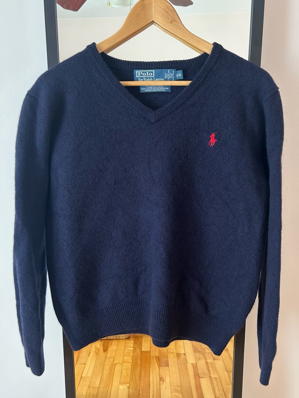 Vintage Polo Ralph Lauren lambs wool knit crewneck sweater wool embroidered logo